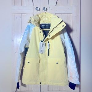 lemon splash snow ski jacket pastel yellow insulated waterproof snowboard coat